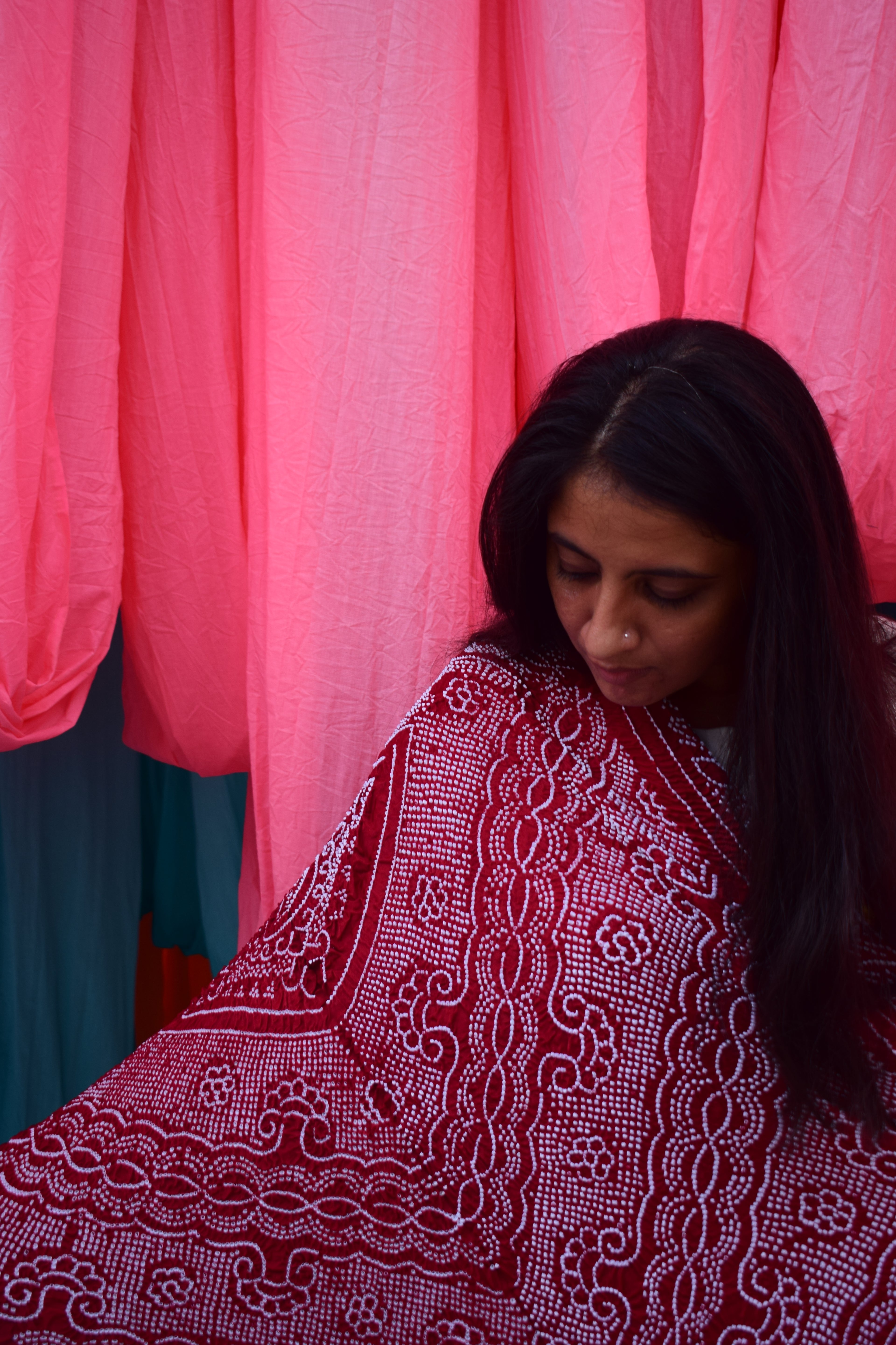 MAROON CLASSIC TRADITIONAL BANDHANI SILK DUPATTA