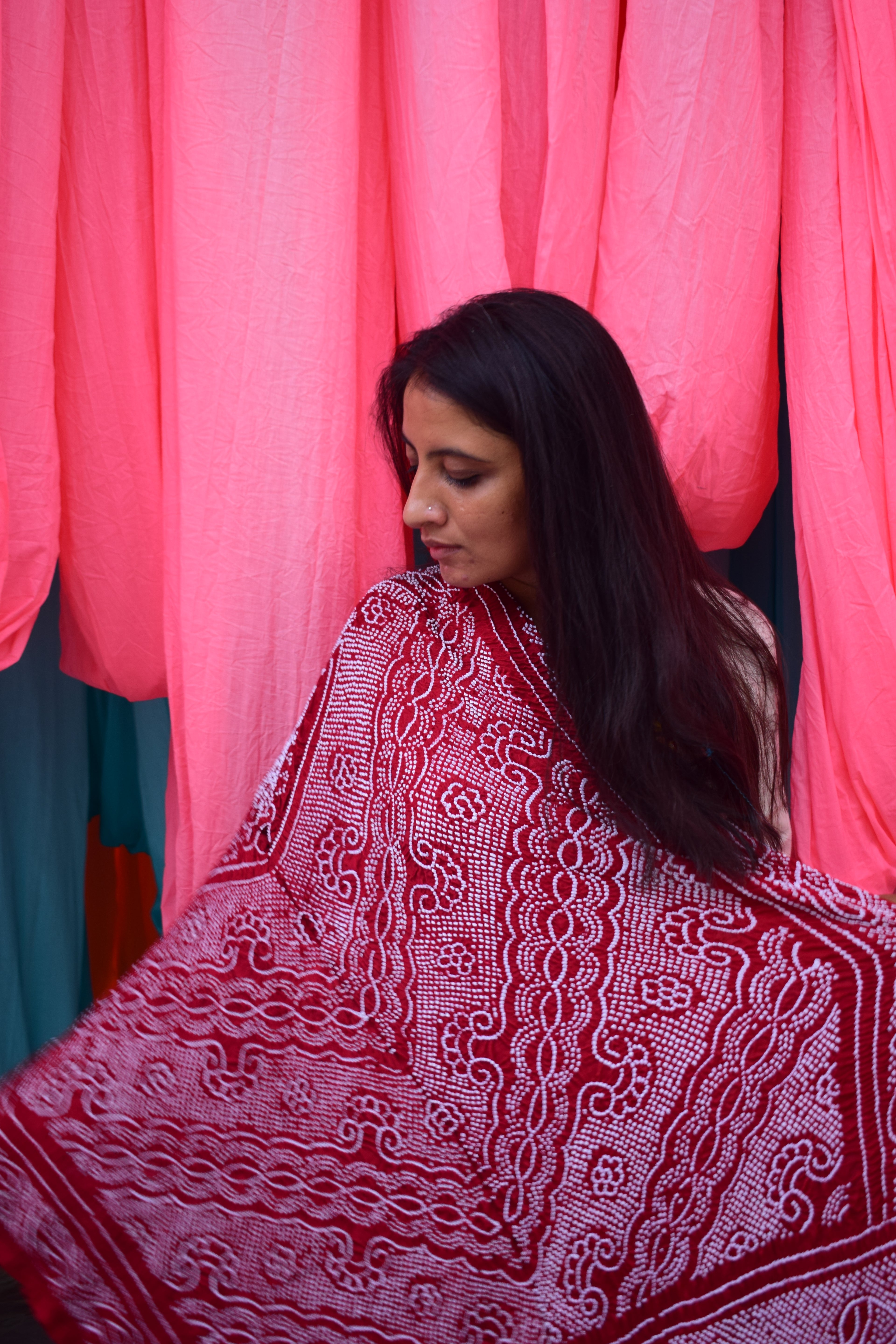 MAROON CLASSIC TRADITIONAL BANDHANI SILK DUPATTA