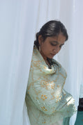 LIGHT GREEN JAPANESE BANDHANI SILK DUPATTA