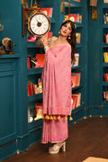 PINK GEOMETRIC BANDHANI SILK SAREE WITH EMBROIDERY