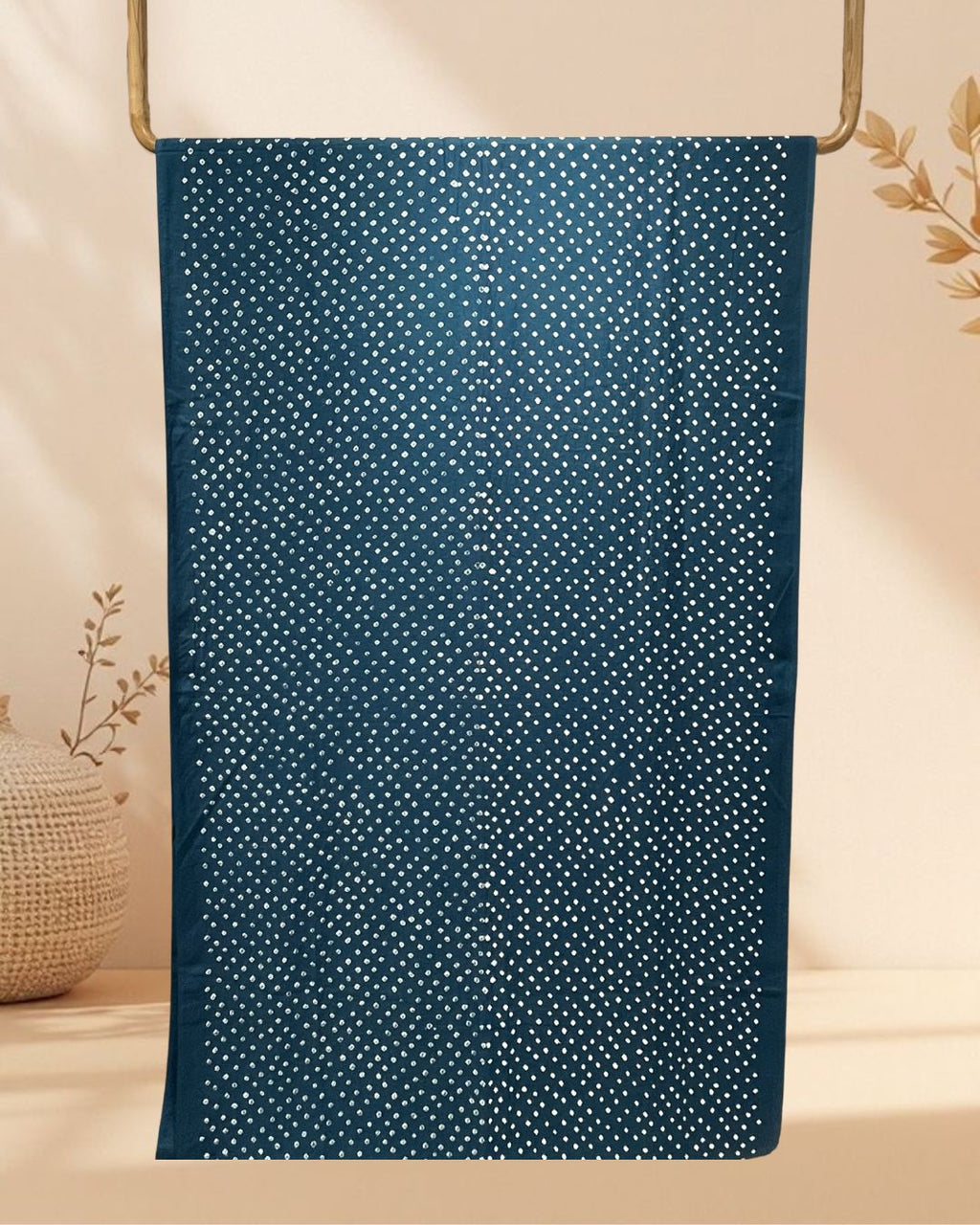 BLUE OVERALL DOT COTTON BANDHANI FABRIC-4m