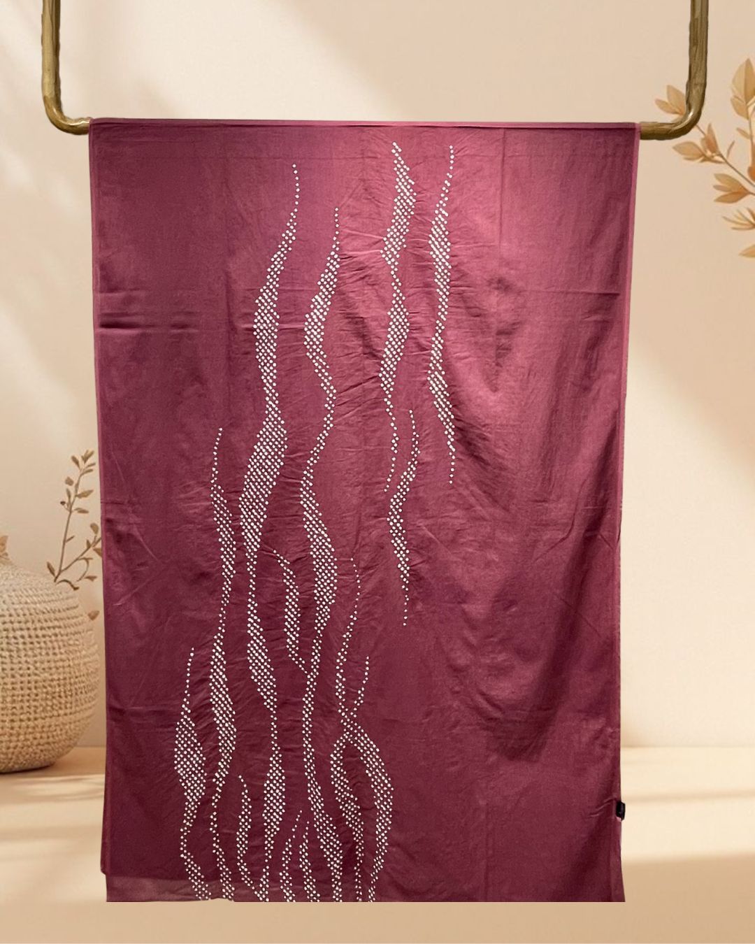 MAUVE G14 COTTON BANDHANI FABRIC