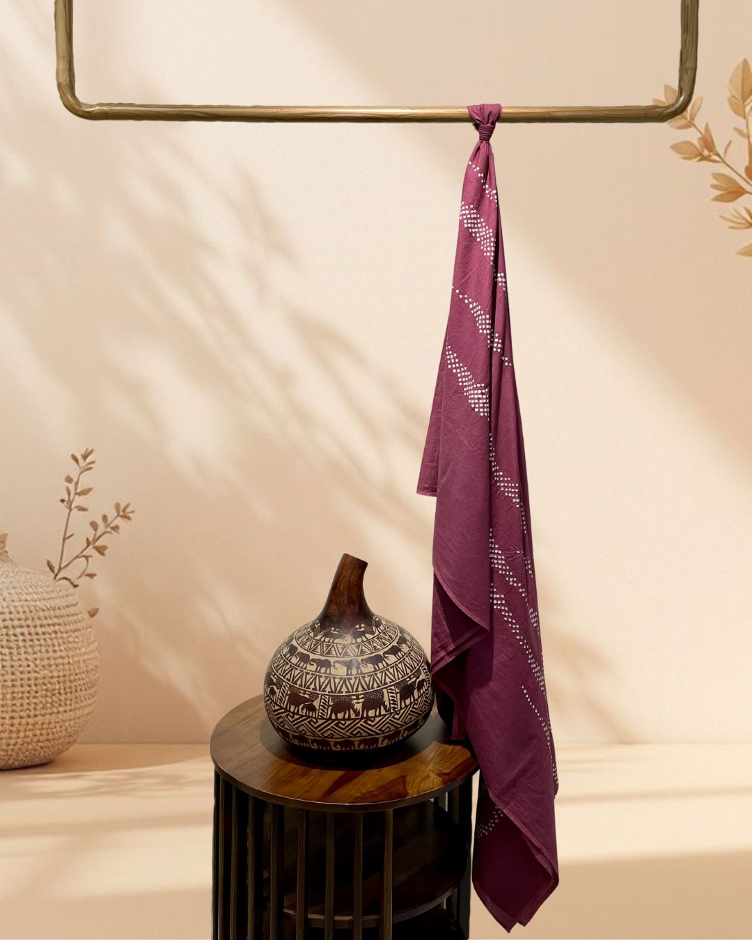 MAUVE G14 COTTON BANDHANI FABRIC