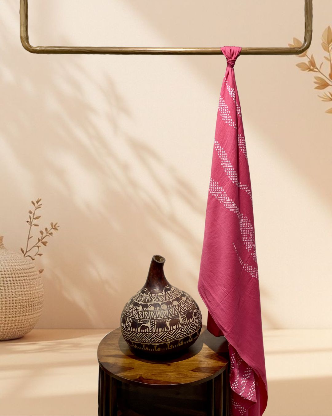 PINK G14 COTTON BANDHANI FABRIC