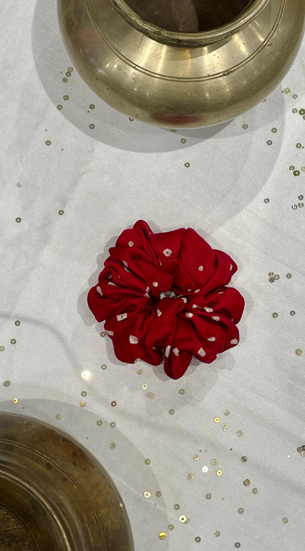 SILK SCRUNCHIES COMBO - RED, YELLOW AND GREEN