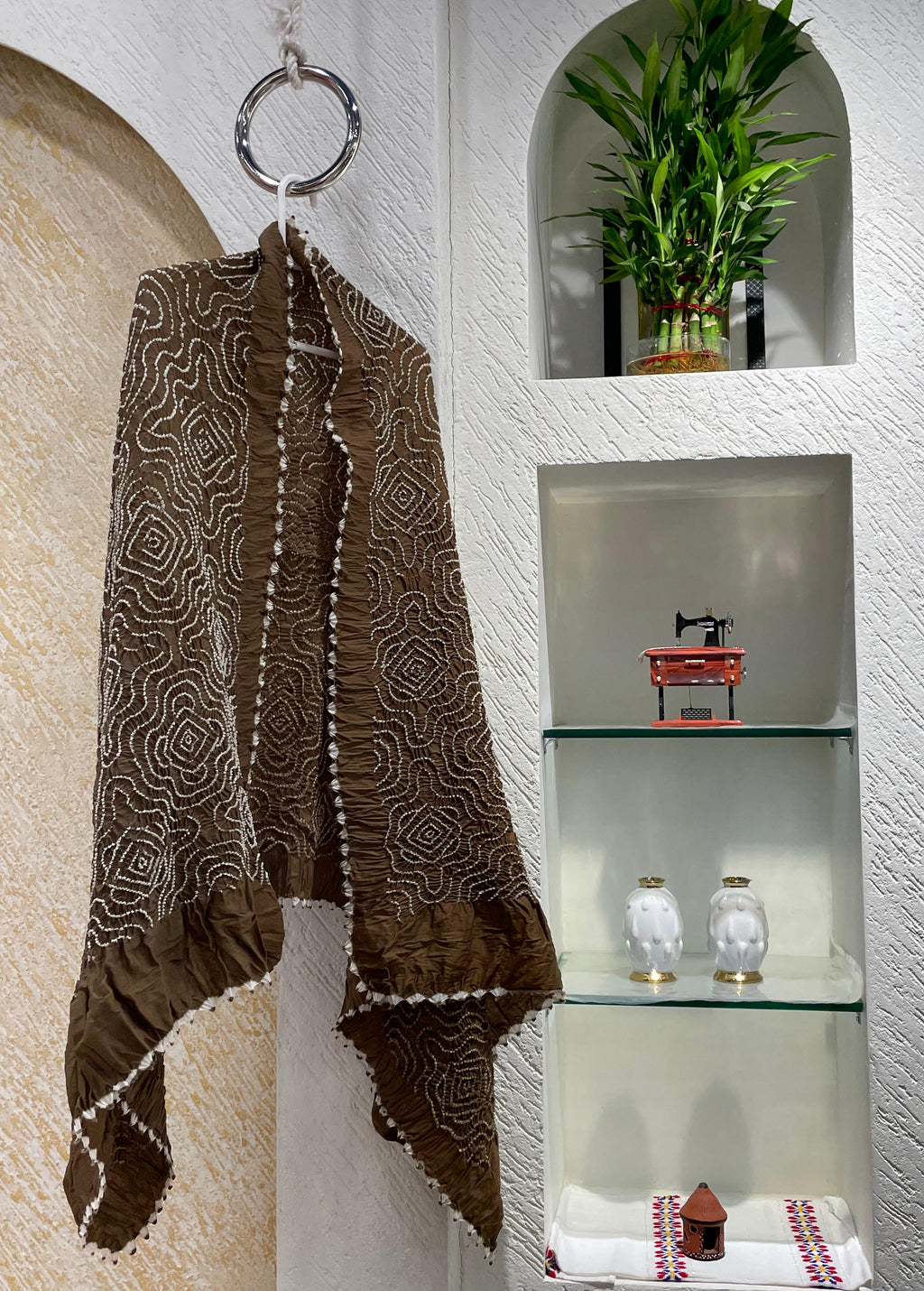 BROWN CHANDERI COTTON DUPATTA