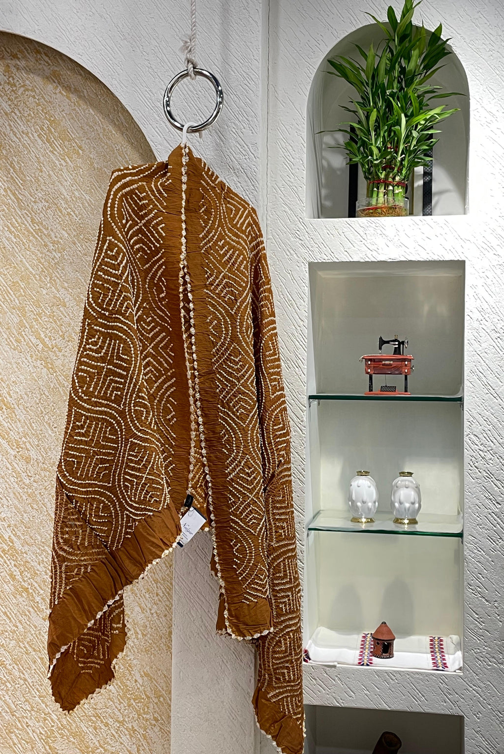 BROWN CHANDERI COTTON DUPATTA