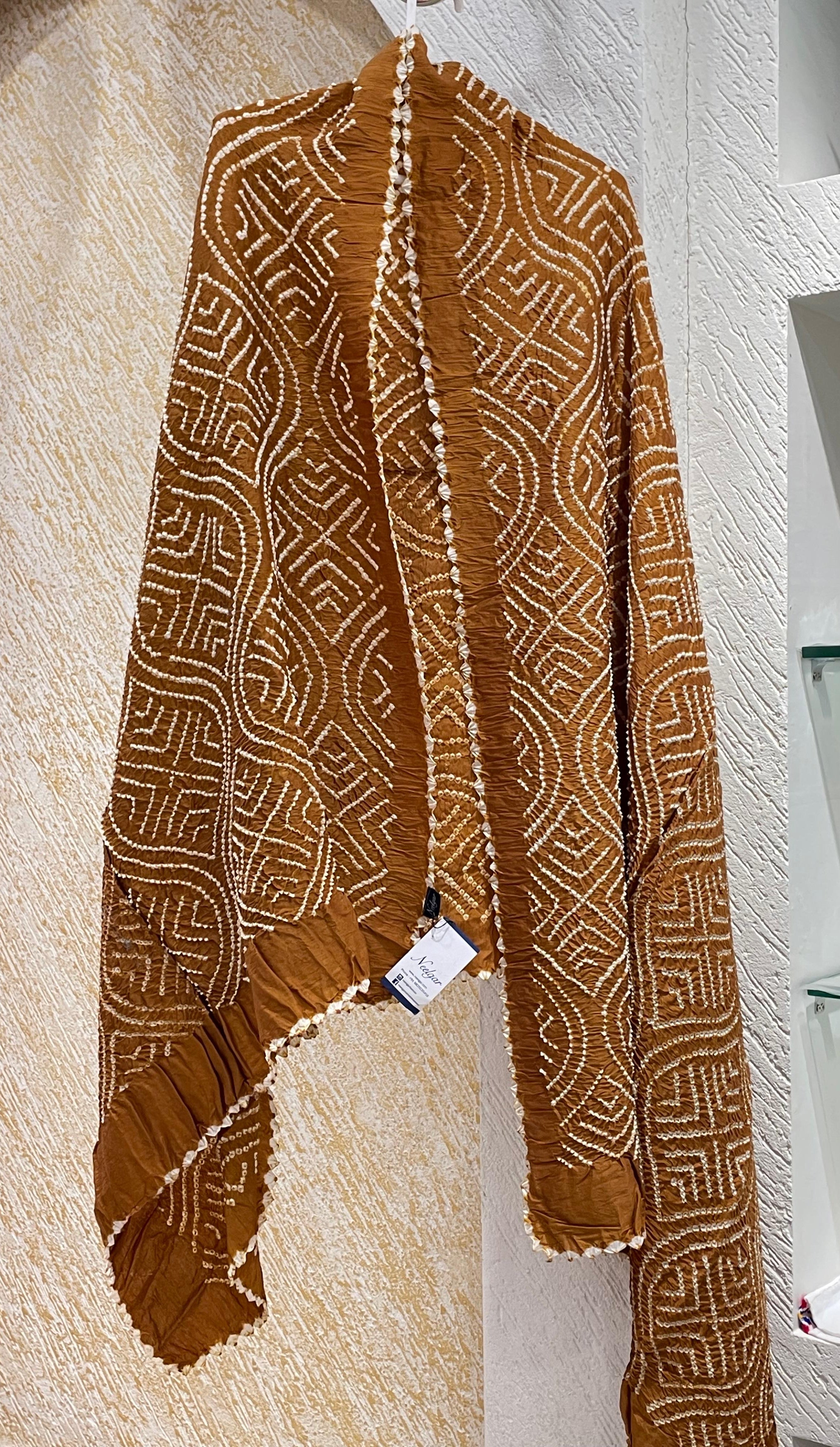 BROWN CHANDERI COTTON DUPATTA