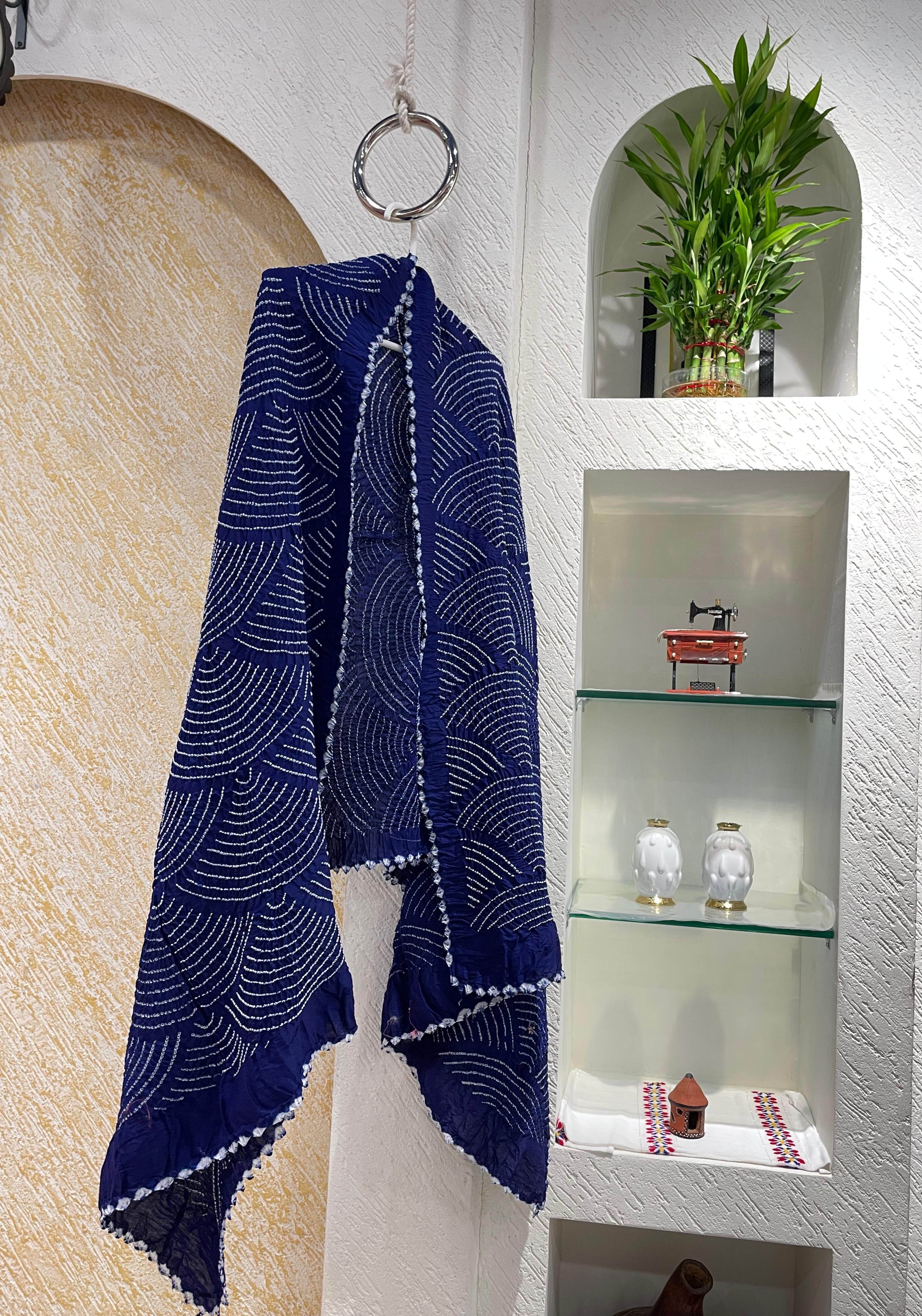INDIGO BLUE CHANDERI COTTON DUPATTA