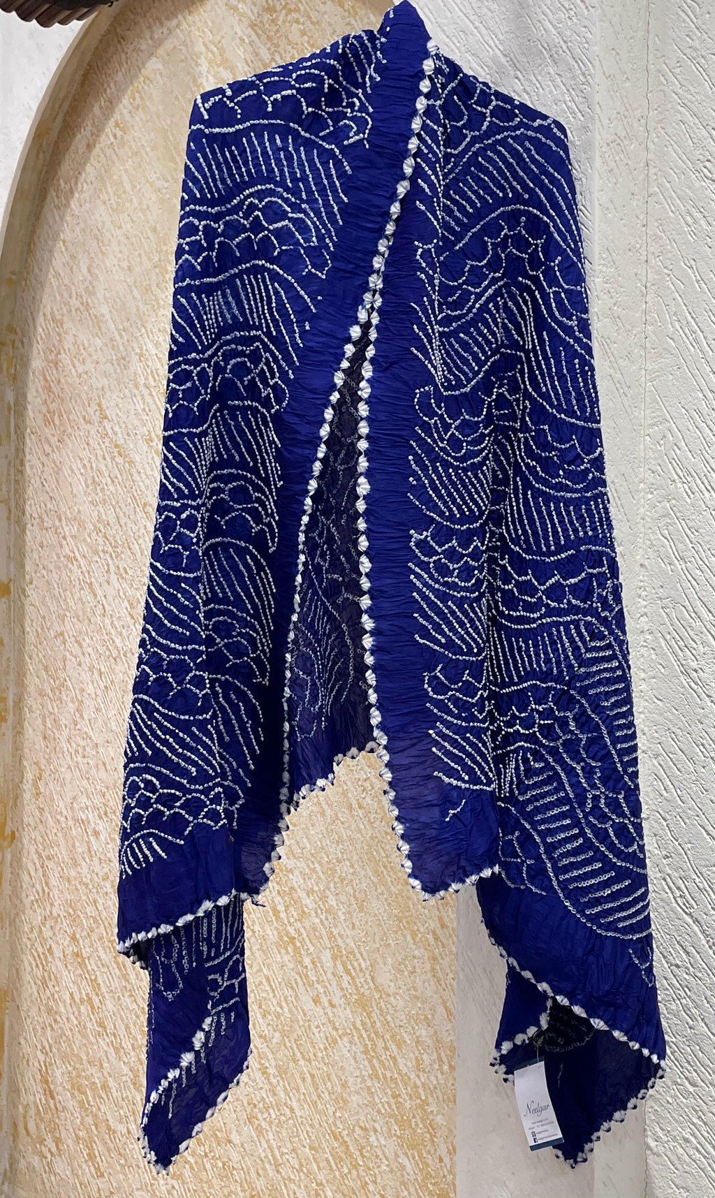 NAVY BLUE CHANDERI COTTON DUPATTA
