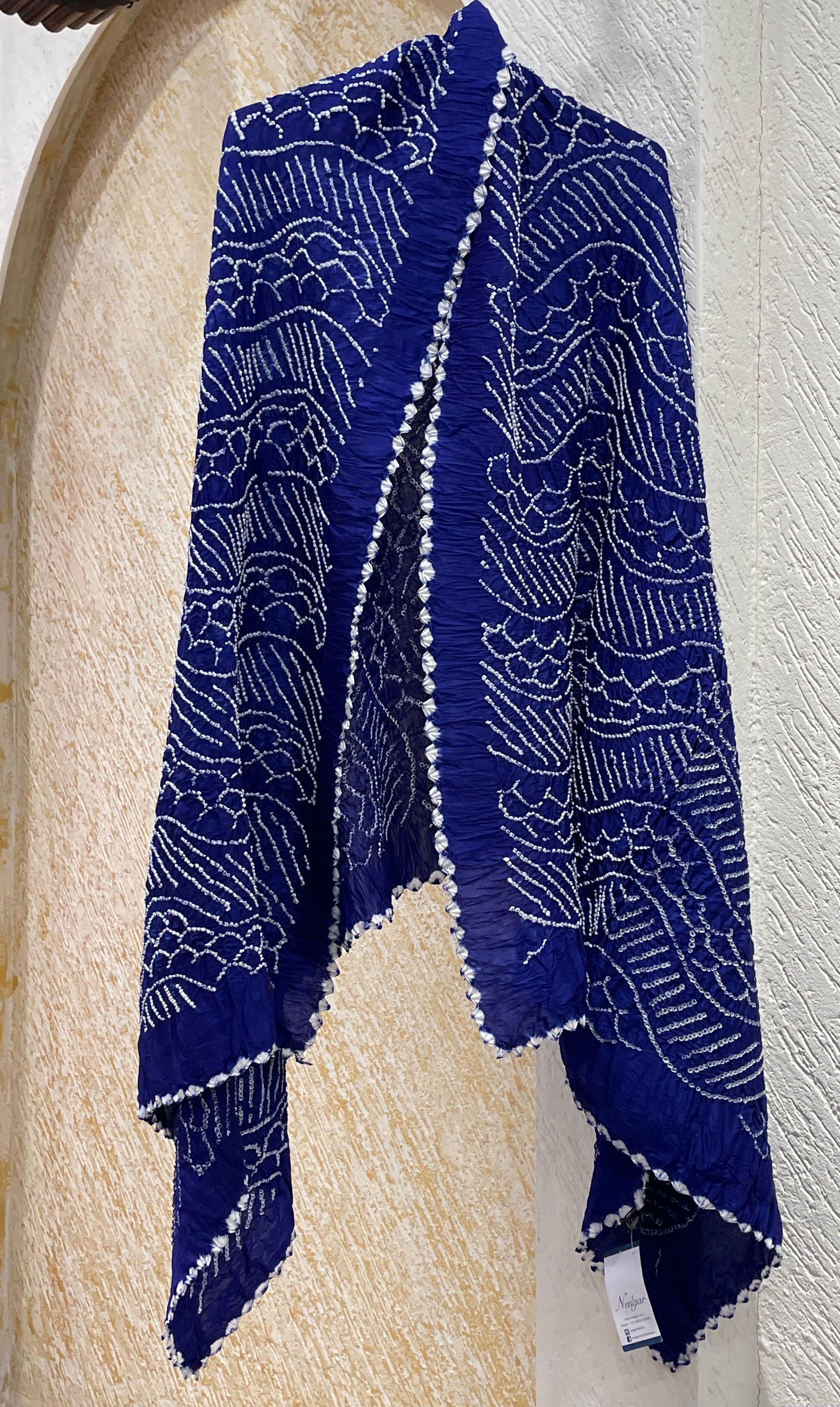 NAVY BLUE CHANDERI COTTON DUPATTA