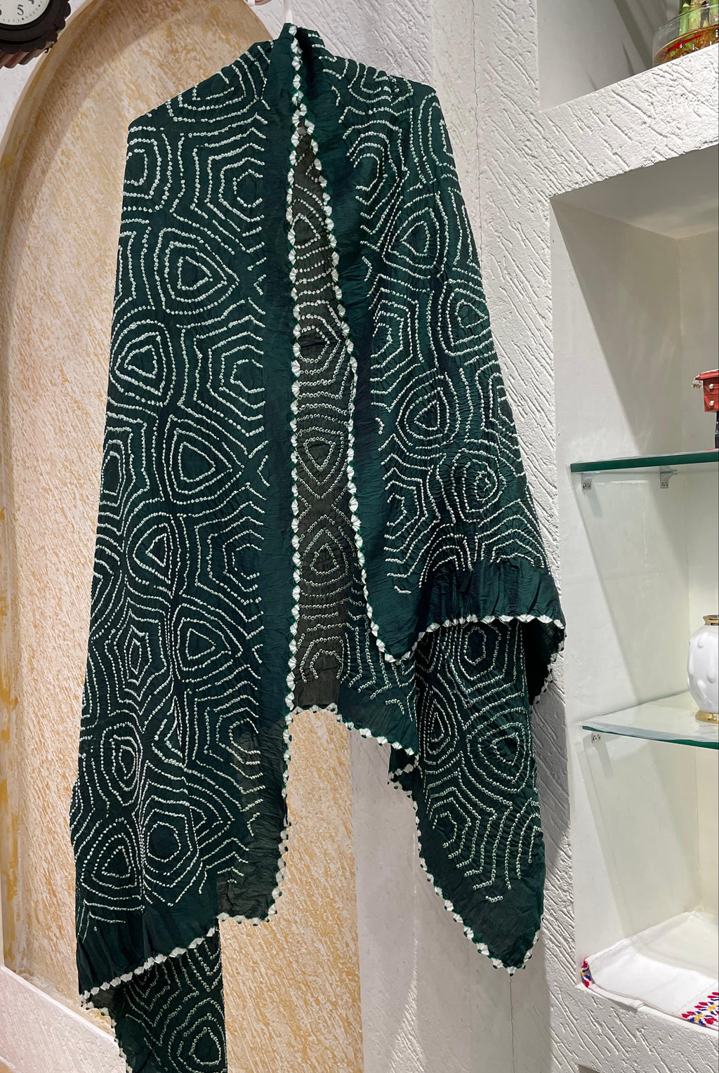 DARK GREEN CHANDERI COTTON DUPATTA