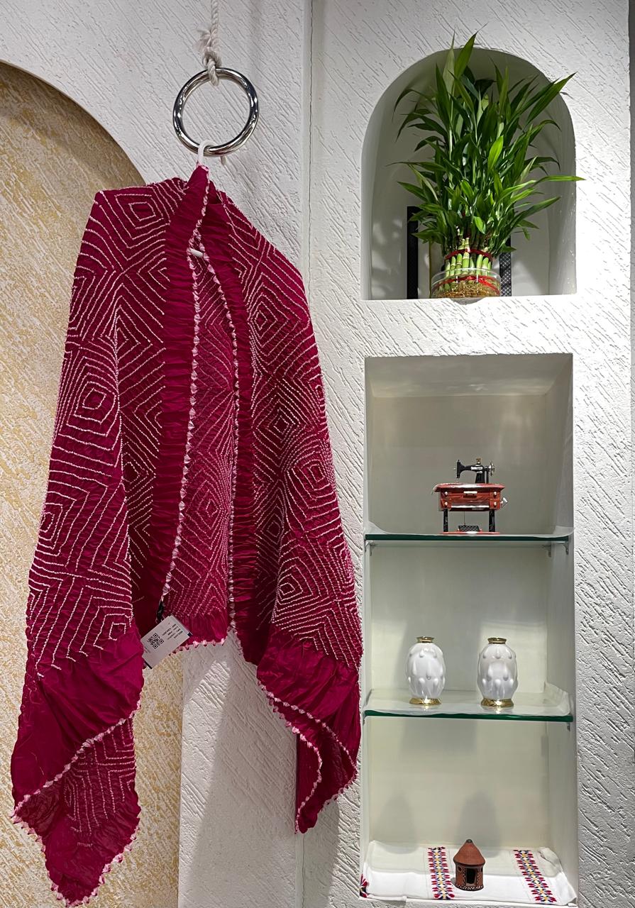 MAGENTA PINK CHANDERI COTTON DUPATTA