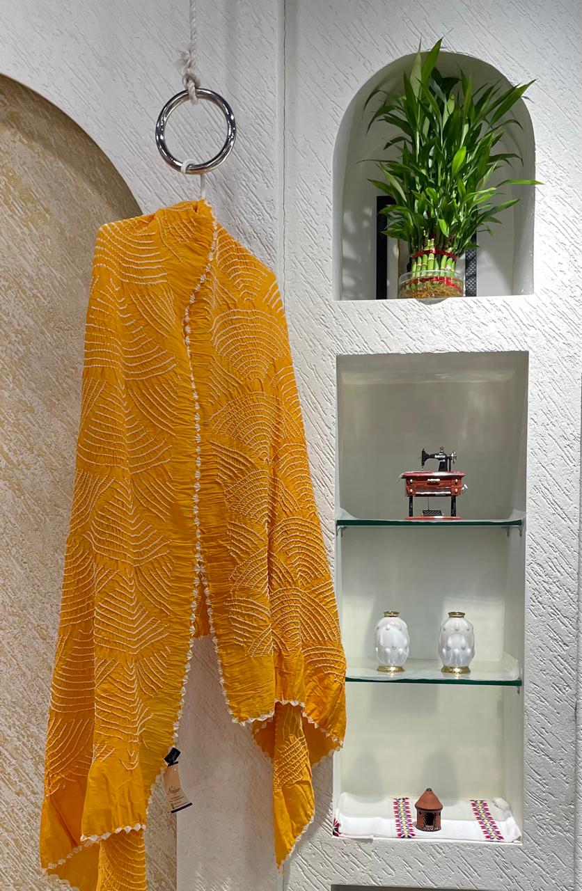 YELLOW CHANDERI COTTON DUPATTA