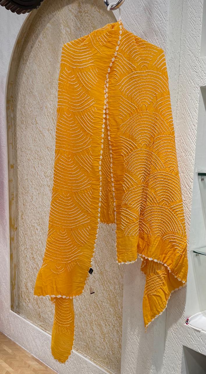 YELLOW CHANDERI COTTON DUPATTA
