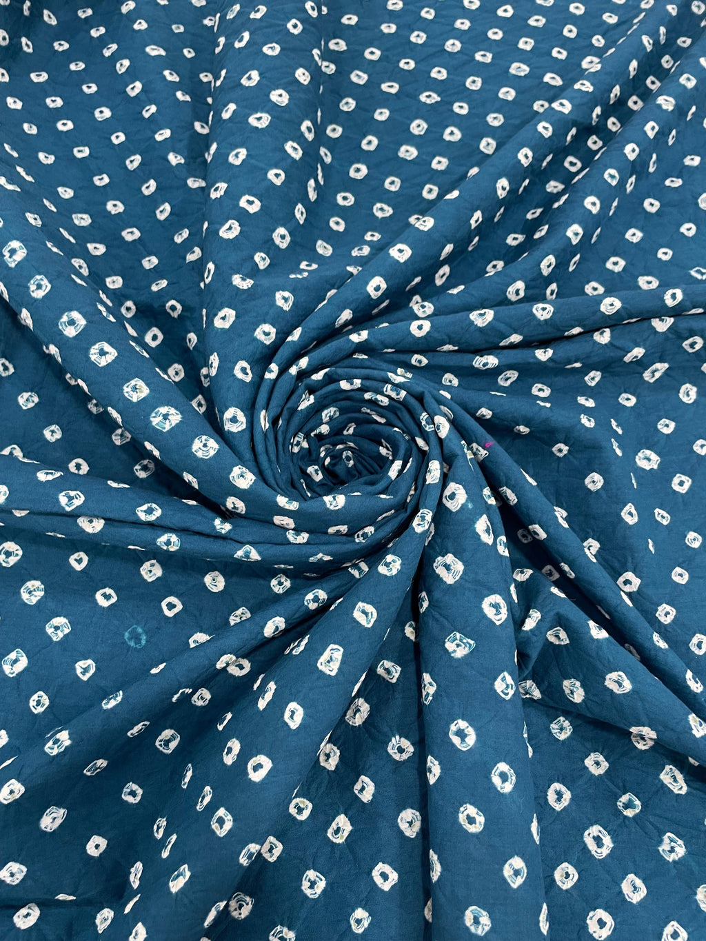BLUE OVERALL DOT COTTON BANDHANI FABRIC-4m
