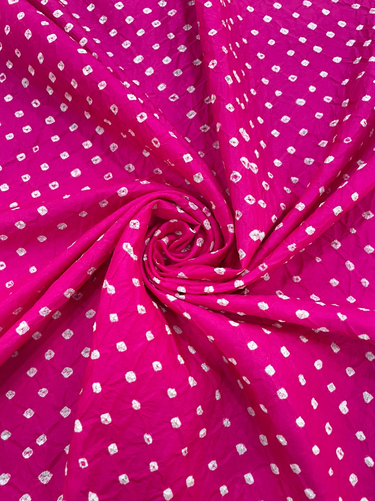 PINK BOARDER ALL OVER FABRIC BANDHANI SILK FABRIC