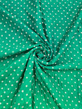 GREEN BORDER ALL OVER DOT BANDHANI SILK FABRIC