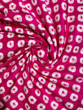 PINK BIG DOTS SILK BANDHANI FABRIC