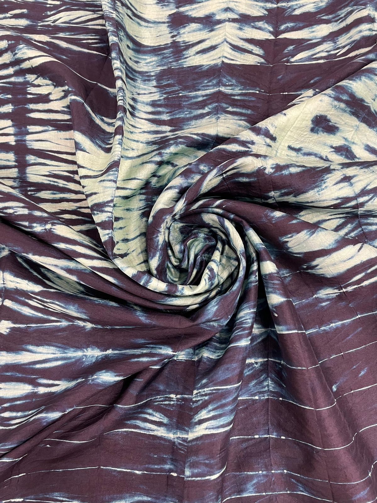 INDIGO BLUE SHIBORI SILK FABRIC