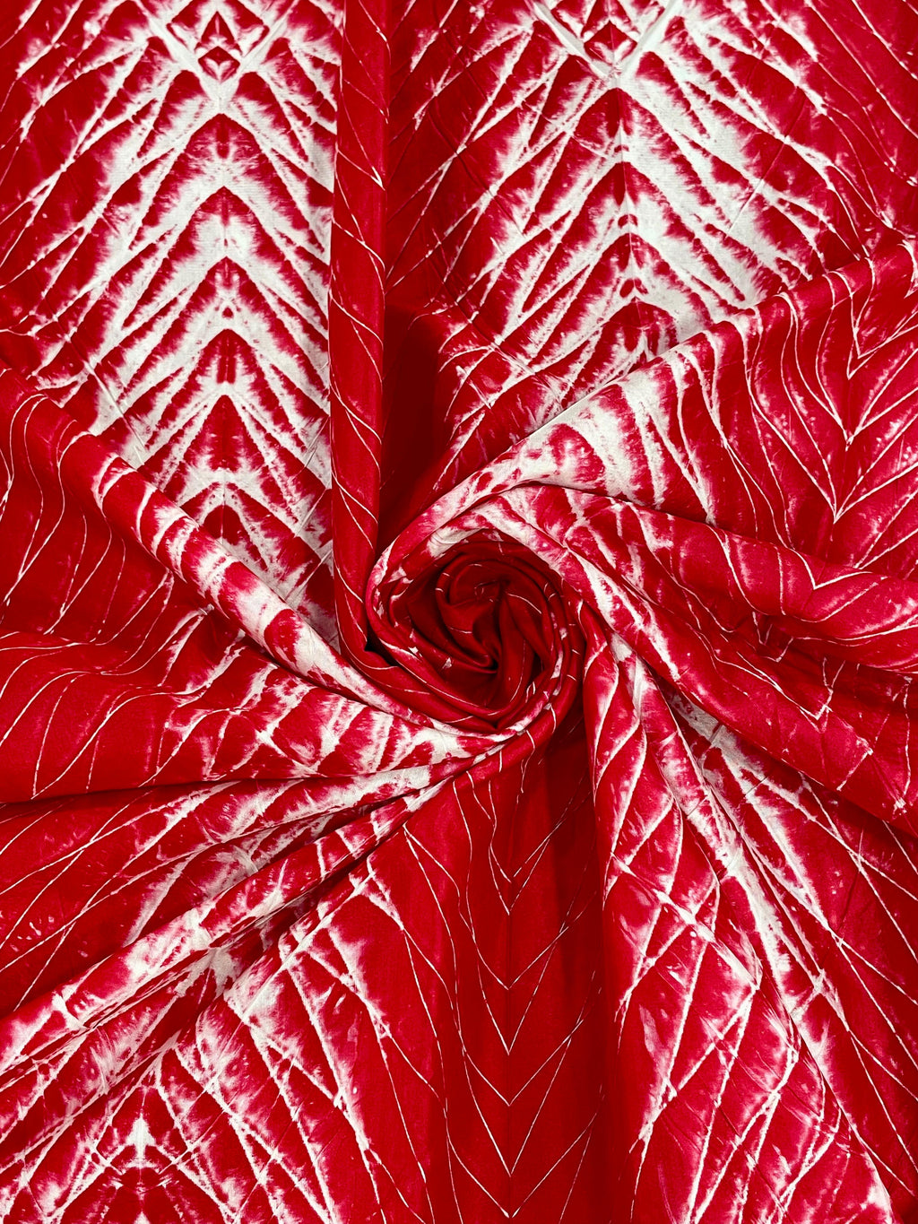 RED SHIBORI SILK FABRIC