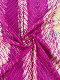 PINK-YELLOW SHIBORI SILK FABRIC