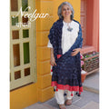 INDIGO BLUE CIRCLE OF THE LIFE BANDHANI SILK DUPATTA WITH BORDER AND TASSELS